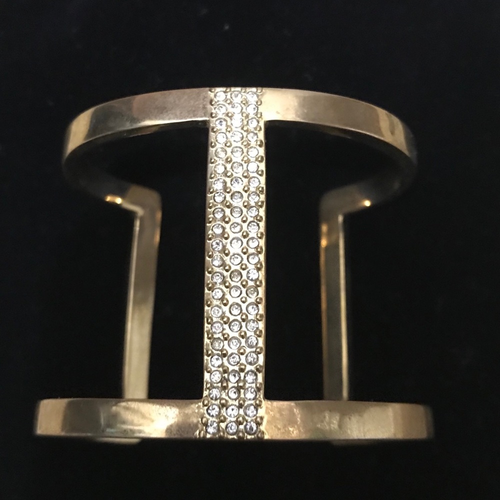 Vince Camuto Gold tone cuff with Rhinestone